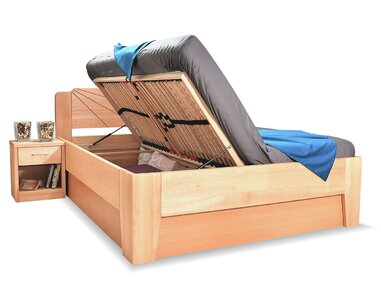 Dřevěná postel s úložným prostorem Kleopatra 1, 160x200, 180x200, masiv buk Dřevěná postel s úložným prostorem Kleopatra 1, 160x200, 180x200, masiv buk