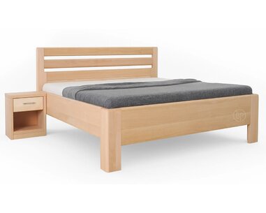 Vysoká pevná dřevěná postel MATRIX 1, masiv buk