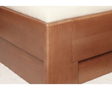 Manželská postel s úložným prostorem DELUXE 3, masiv buk