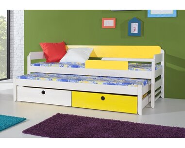 Dětská postel s přistýlkou a úložným prostorem NATY1, masiv borovice