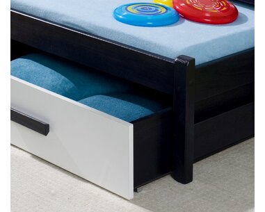 Dětská postel s přistýlkou a úložným prostorem Daniel, masiv borovice