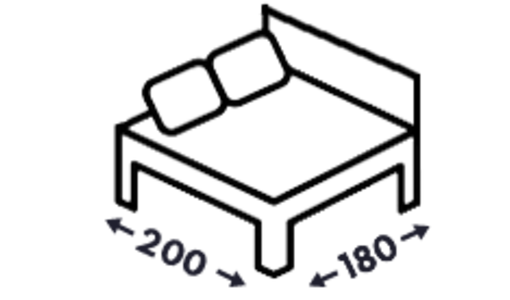 Postele s bočním čelem 180x200