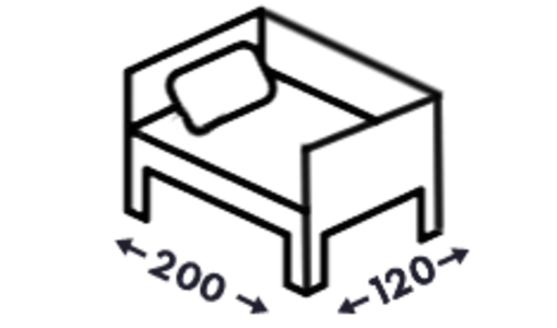 Postele se třemi čely 120x200