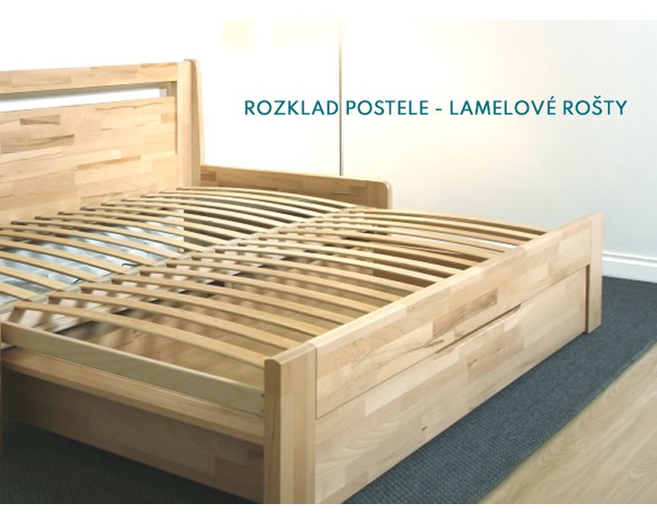Rozkládací postel TANDEM PLUS bez područek - oblá Rozkládací postel TANDEM PLUS bez područek - oblá
