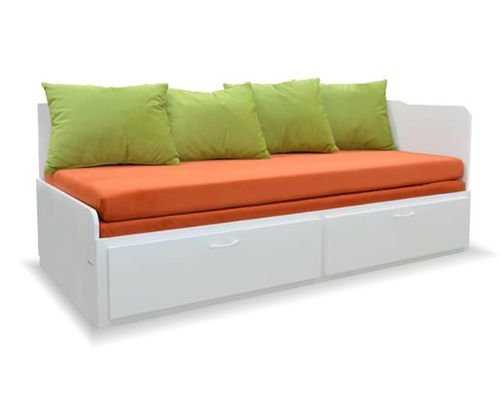 Rozkládací postel MINDES 90 pravá - levá, bílá