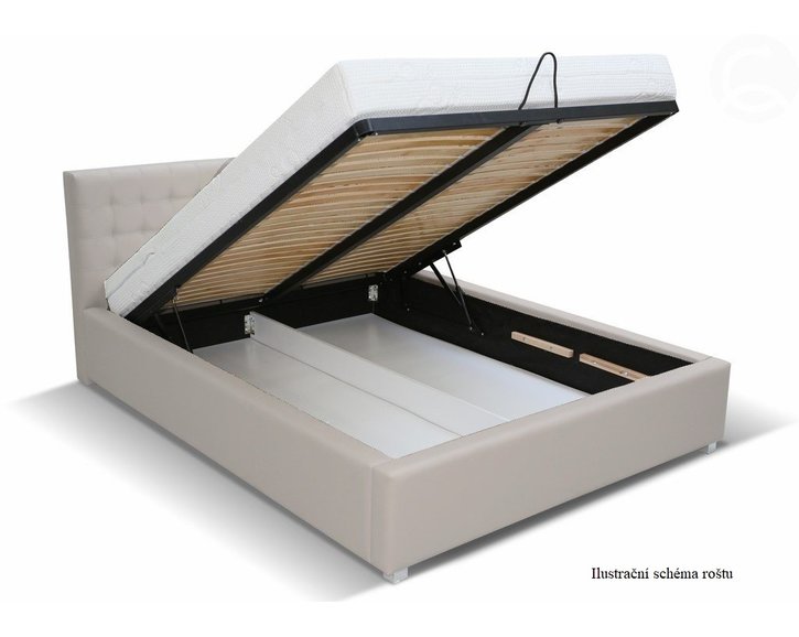 Čalouněná postel s úložným porstorem CASA 35013, bílá ekokůže, 180x200 cm Čalouněná postel s úložným porstorem CASA 35013, bílá ekokůže, 180x200 cm