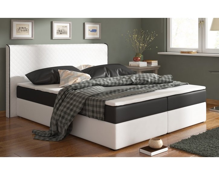 Americká postel boxspring CS89006, s matrací a úložným prostorem, 180x200 cm