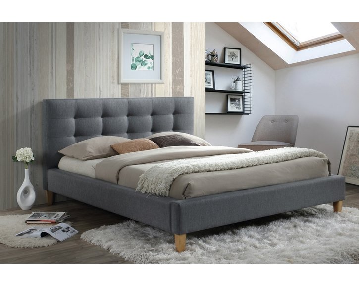Čalouněná postel s úložným porstorem CS11723, šedá látka, 140x200 cm Čalouněná postel s úložným porstorem CS11723, šedá látka, 140x200 cm