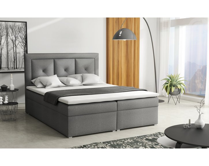 Americká postel boxspring CS34011, s matrací a úložným prostorem, 160 x 200 cm