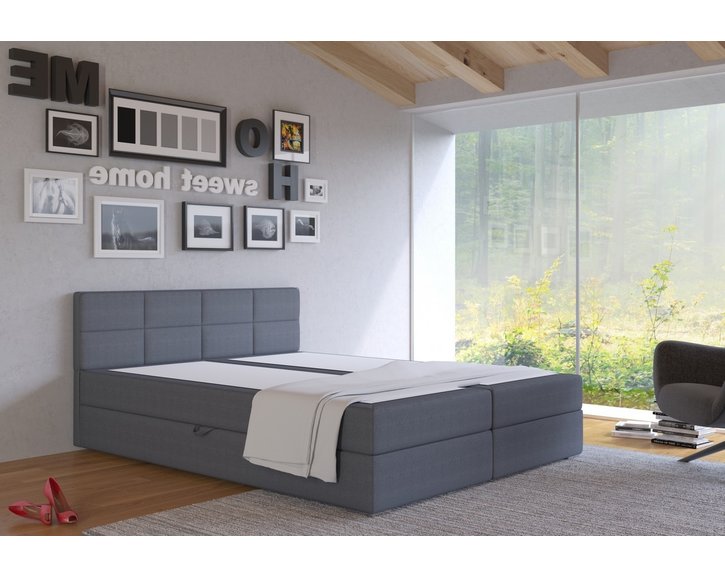 Americká postel boxspring CS89011, s matrací a úložným prostorem, 160x200 cm Americká postel boxspring CS89011, s matrací a úložným prostorem, 160x200 cm