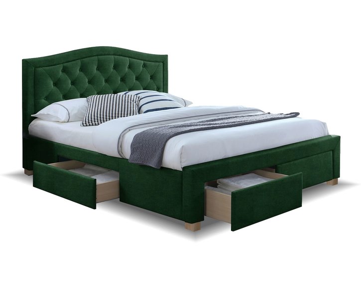 Čalúnená posteľ s úložným priestorom CS11012, velvet zelená látka, 160x200 cm Čalúnená posteľ s úložným priestorom CS11012, velvet zelená látka, 160x200 cm