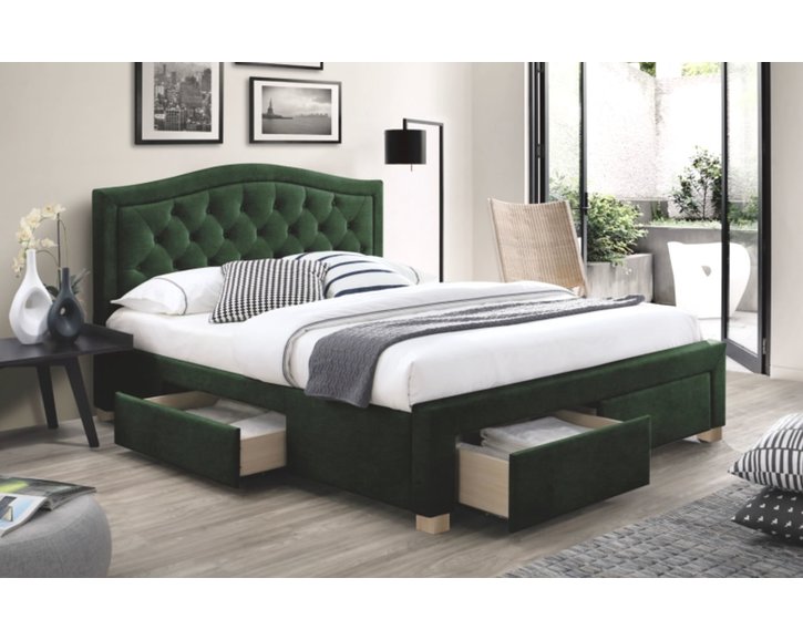 postel s úložným prostorem CS11012, velvet zelená postel s úložným prostorem CS11012, velvet zelená