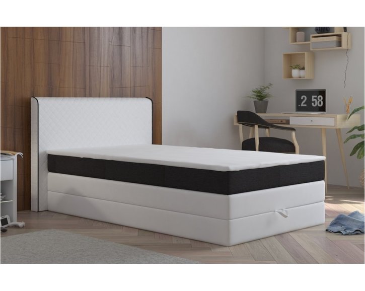 Americká postel boxspring CS89010, s matrací a úložným prostorem, 140x200 cm