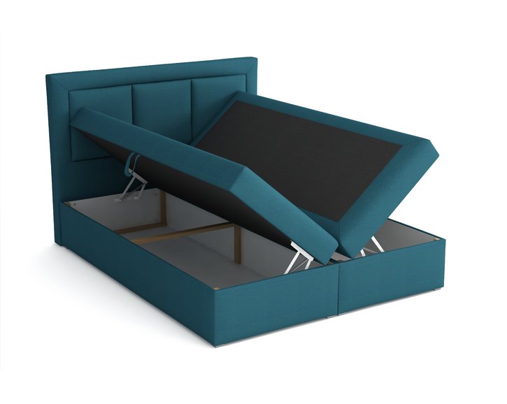 úložný prostor postel boxspring CS34010 - tyrkysová, s matrací a úložným prostorem, 160x200 cm