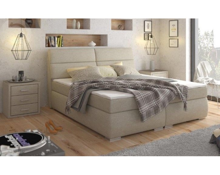 Americká postel boxspring CS89008, s matrací a úložným prostorem, 180x200 cm
