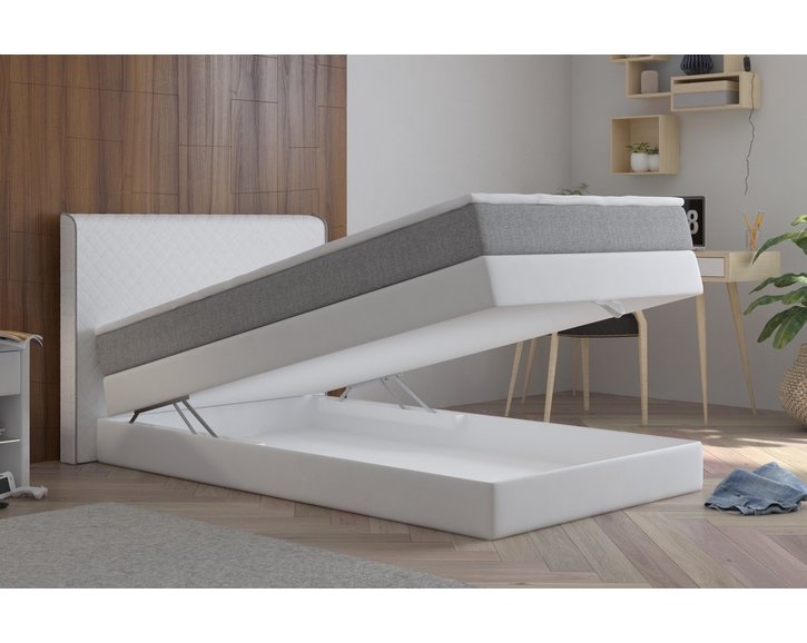úložný prostor postel boxspring CS89010, s matrací a úložným prostorem, 140x200 cm