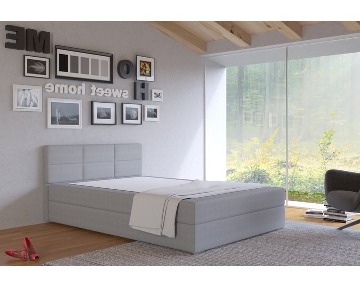 Americká postel boxspring CS89011, s matrací a úložným prostorem, 140x200 cm