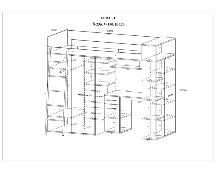 postel Vera - Levá, lamino dub artisan zelená montážní návod postel Vera - Levá, lamino dub artisan zelená montážní návod