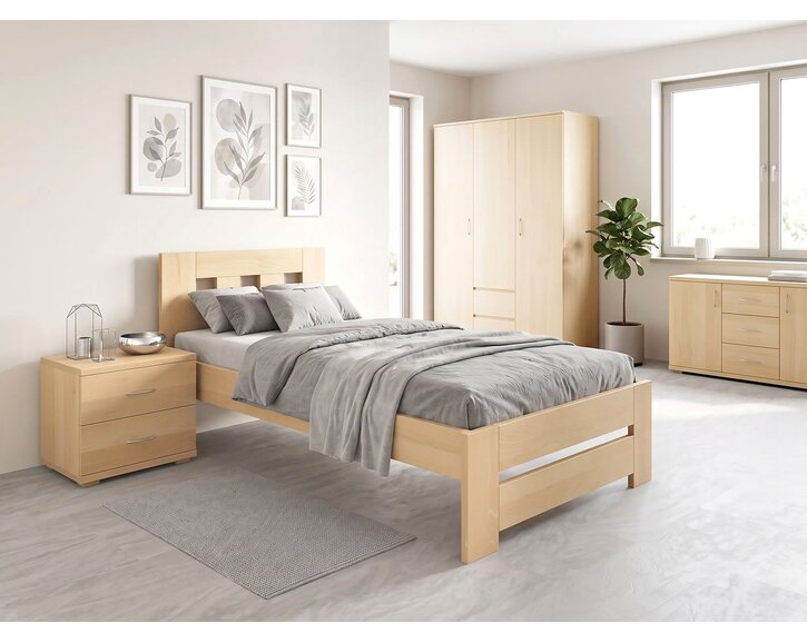 Dřevěná postel s roštem Barča, 80x200, 90x200, masiv buk - pohled č. 2