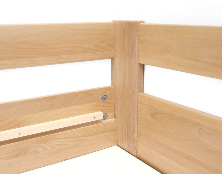 Rohová buková postel s roštem MIVA pravá, 120x200 Rohová buková postel s roštem MIVA pravá, 120x200
