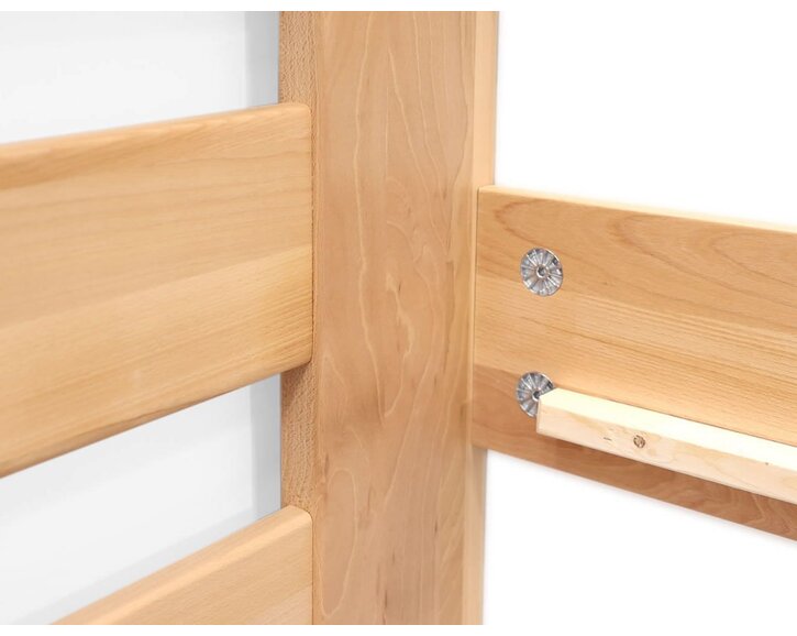 Rohová dřevěná postel MIVA, 120x200, masiv buk