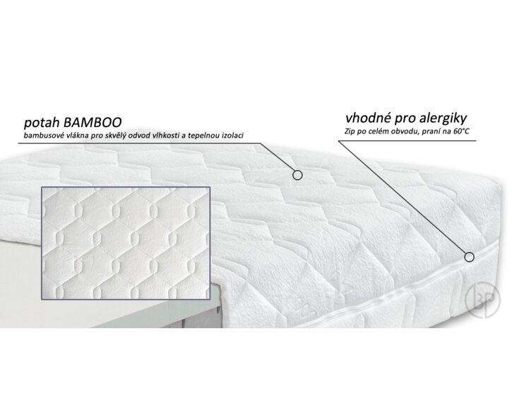 Potah Bamboo - matrace Gravity Hard, 25cm