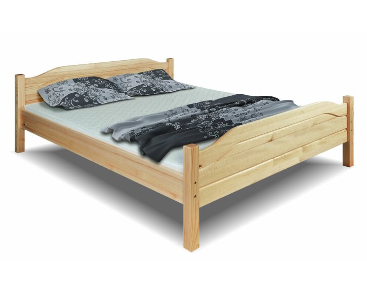 Dřevěná postel dvoulůžko DM-101, masiv borovice