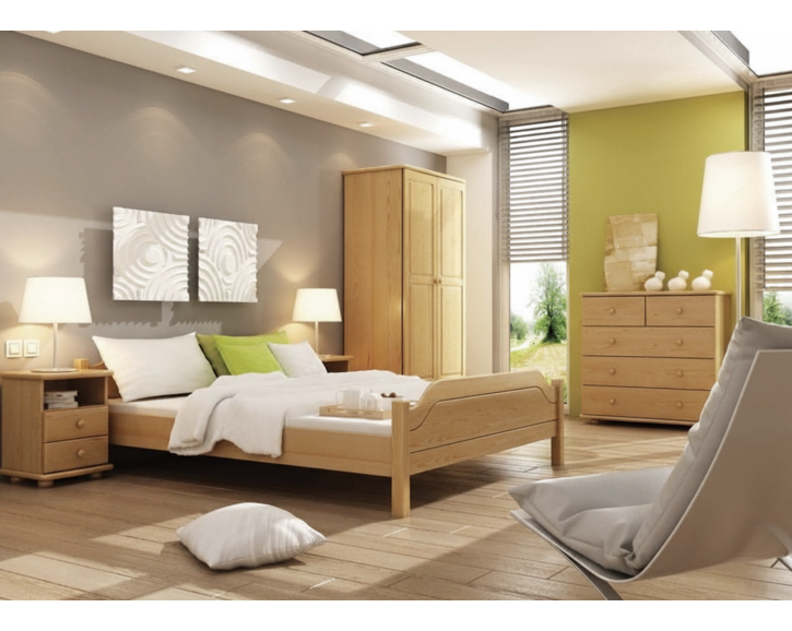 Postel 140x200 DREW-101 z masivu borovice