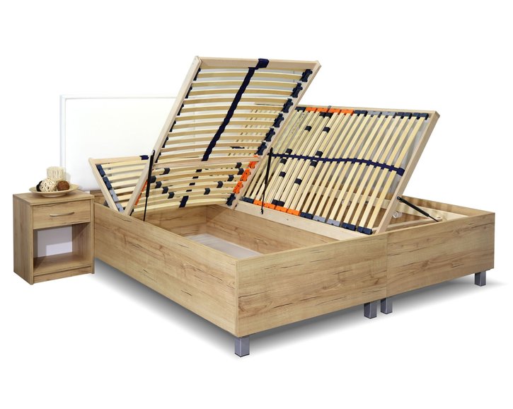 Rošty - dvoulůžko s úložným prostorem LA FINESA