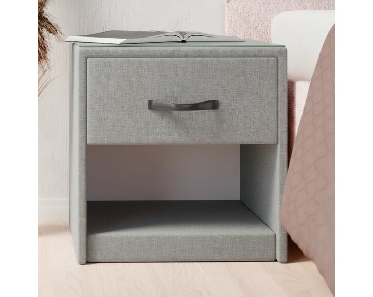Čalouněný noční stolek jednozásuvkový