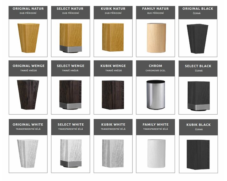 Výběr nožek - čalouněná postel Venus PL Výběr nožek - čalouněná postel Venus PL