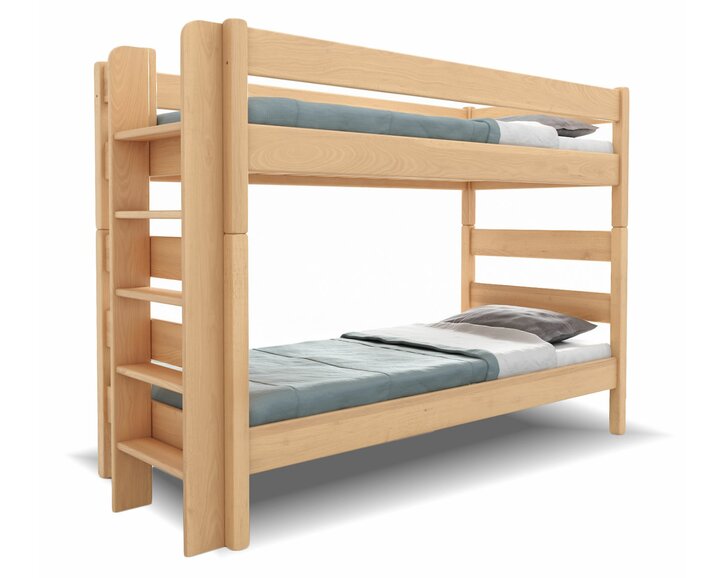 Poschoďová postel JUNIOR 3, LEVÁ , masiv buk Poschoďová postel JUNIOR 3, LEVÁ , masiv buk