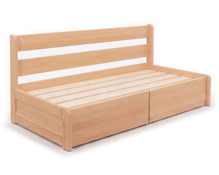 Rozkládací postel s úložným prostorem FLEXO - bez čel, masiv buk