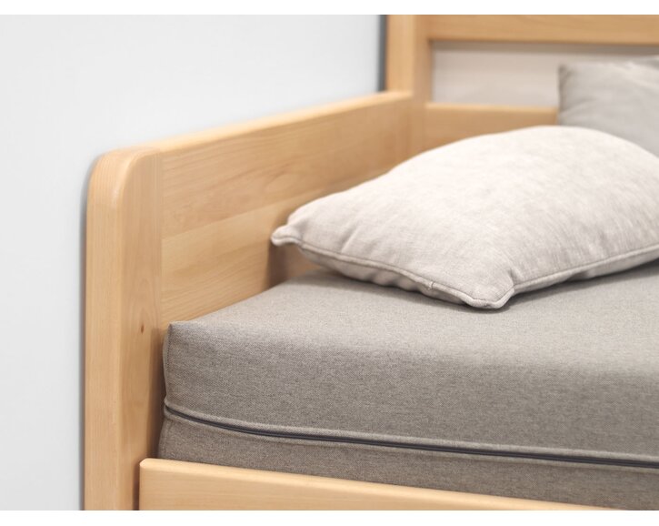 Rozkládací postel s úložným prostorem FLEXO - Pravá, masiv buk