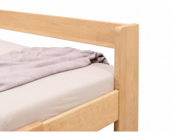 Zvýšená postel jednolůžko MIVA s bočním čelem 120x200, masiv buk
