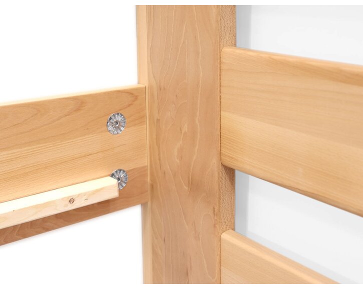 Zvýšená postel jednolůžko MIVA s čely, 120x200, masiv buk