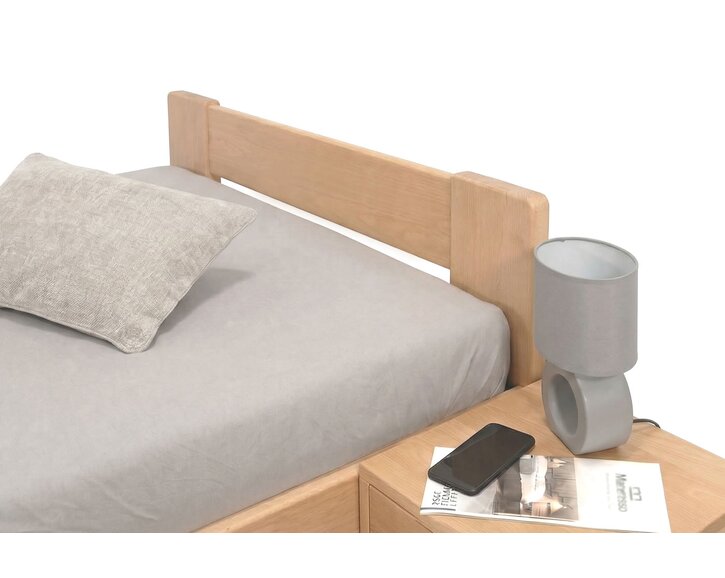 Zvýšená buková postel s roštem MIVA pravá, 90x200