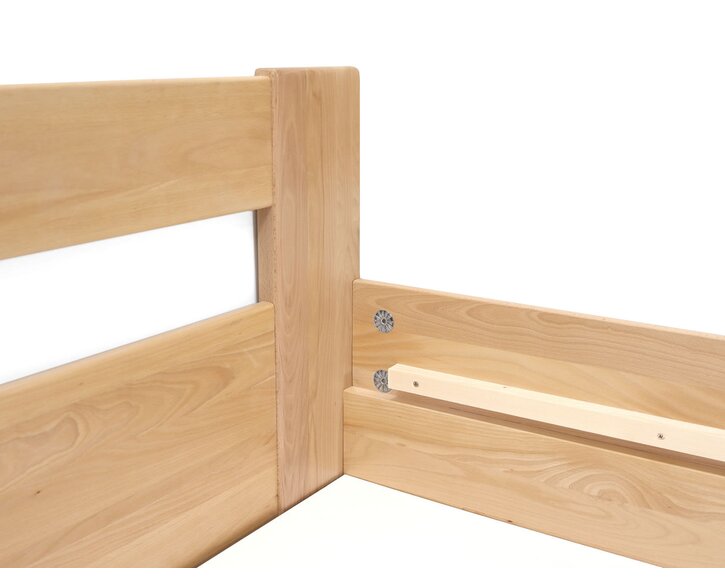 Zvýšená buková postel s roštem MIVA pravá, 90x200