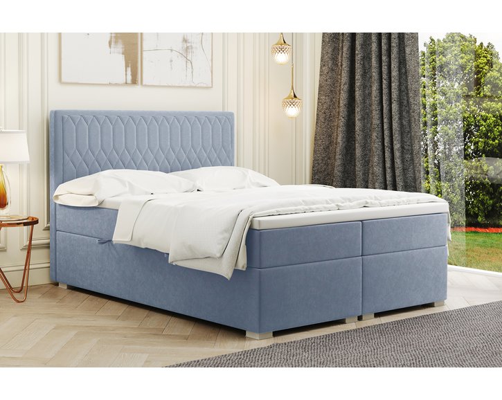 Vysoká postel boxspring RIMINI, s matracemi a topperem Vysoká postel boxspring RIMINI, s matracemi a topperem