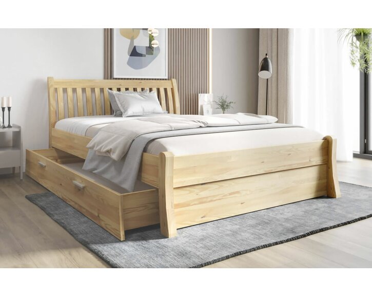 Dřevěná postel Nordica, 140x200cm, masiv borovice