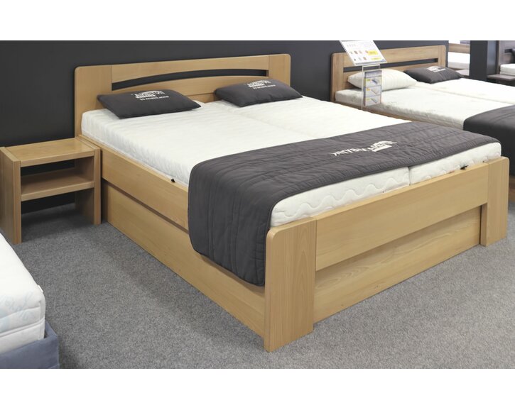 Zvýšená postel s úložným prostorem Riči, 180x200, masiv buk - výprodej
