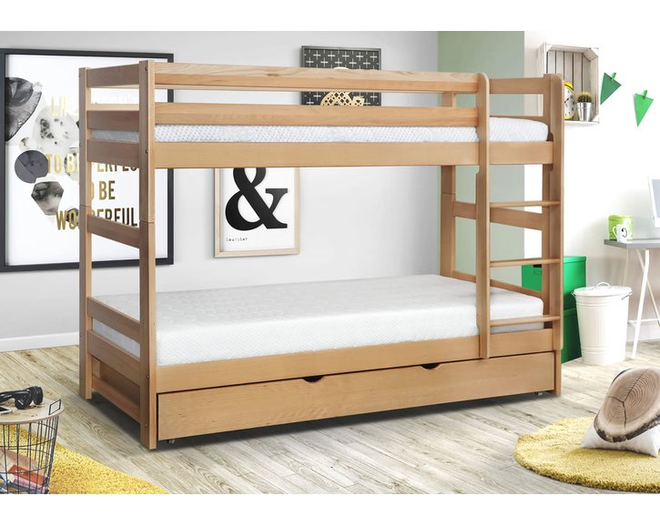 Patrová postel s rošty Twister, masiv buk Patrová postel s rošty Twister, masiv buk