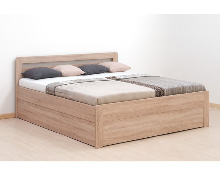 Postel s úložným prostorem MARIKA, lamino, 160x200, 180x200 cm, čelní výklop