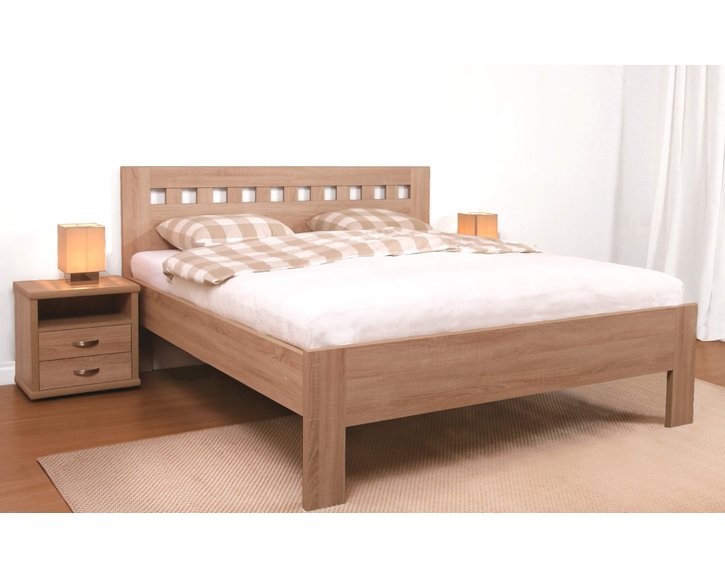 Manželská postel dvoulůžko Ella Mosaic, lamino, 160x200, 180x200 cm