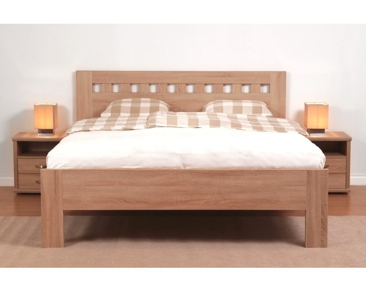 Manželská postel dvoulůžko Ella Mosaic, lamino, 160x200, 180x200 cm