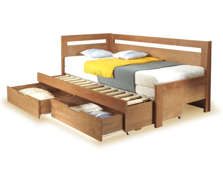 Rozkládací postel jednolůžko s úložným prostorem TANDEM KLASIK levá