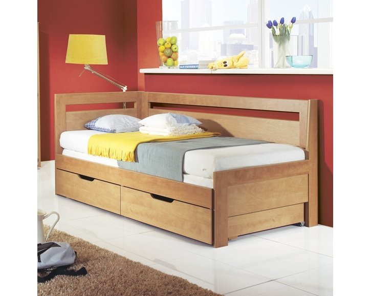 Rozkládací postel jednolůžko s úložným prostorem TANDEM KLASIK levá