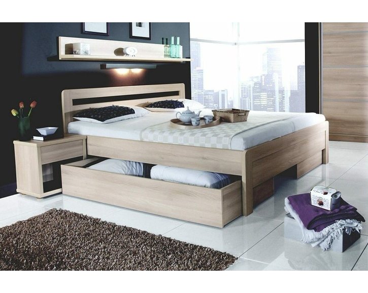 Manželská postel dvojlůžko KARLO - oblé, lamino, 160x200, 180x200 cm