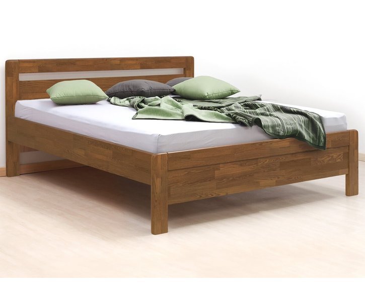 Zvýšená postel z masivu Karlo-oblé, masiv dub cink