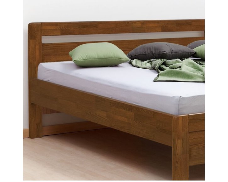 Zvýšená postel z masivu Karlo-oblé, masiv dub cink